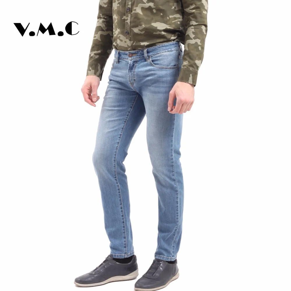 2017 New design Spring Famous Brand Men Slim Jeans male 100% Cotton Straight Pants VMC Long Denim Trousers | Мужская одежда