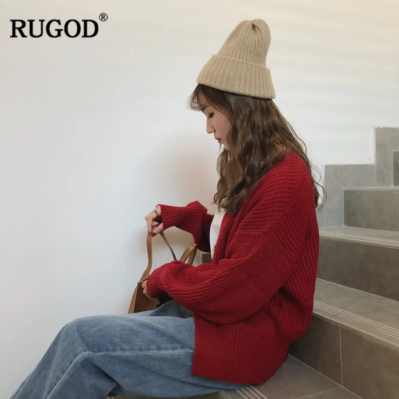 RUGOD винтажные Модные женские рождественские свитера с v-образным вырезом