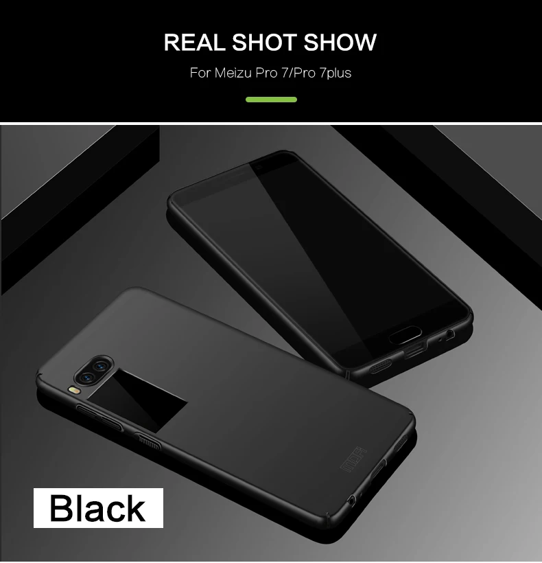 Для Meizu Pro 7 Plus, чехол,, MOFI, жесткий чехол, для Meizu Pro 7 Plus, высокое качество, чехол для телефона, для Meizu Pro 7 Plus, 5,7 дюймов - Цвет: Черный