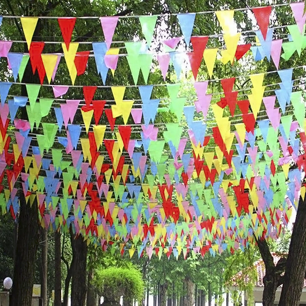 Цветная Гирлянда-выемка баннеры 100 м праздничное украшение для вечеринки