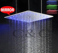 temperature sensitive 3 colors led shower head with arms 24 inch ceiling mounted swash and rainfall top shower