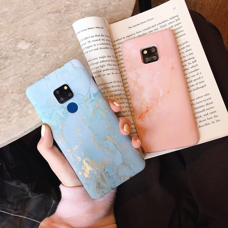 Жесткие чехлы для телефона для huawei P20 P30 mate 20 Pro Lite Мраморное текстурированное покрытие для Honor 10 10lite P Smart задняя крышка fundas