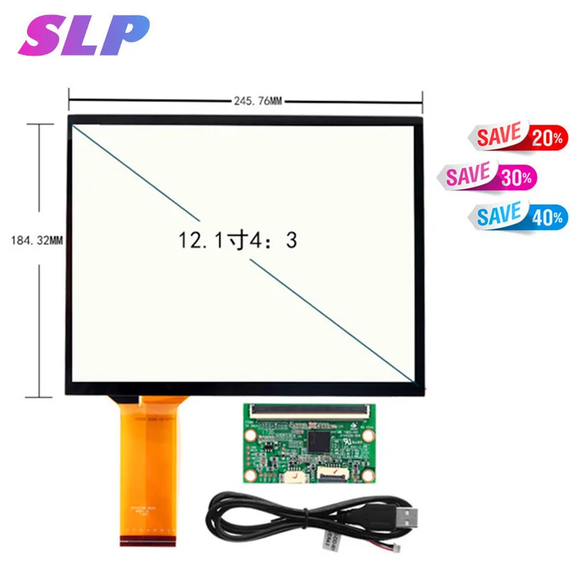 12 1 ''дюймовый емкостный сенсорный экран 4:3 USB и IIC интерфейс для сенсорного