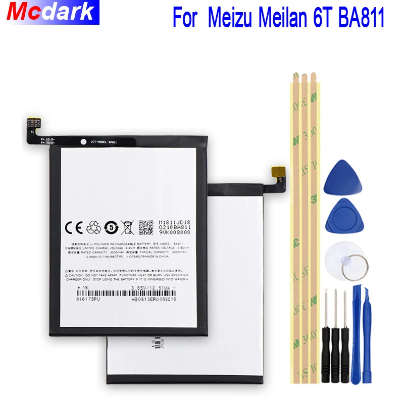 Аккумулятор 3230mAh для Meizu Meilan 6T BA811 аккумуляторная батарея AKKU ACCU PIL мобильный