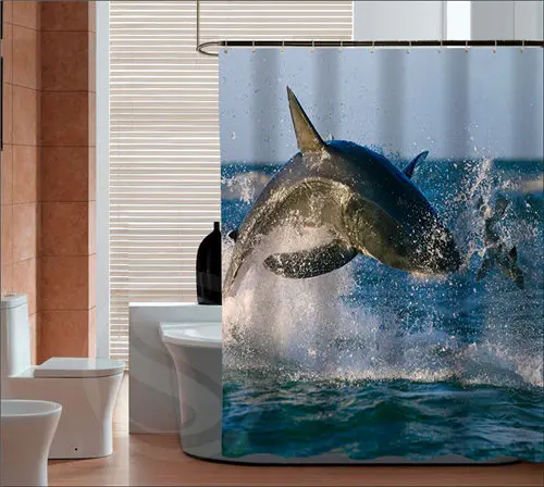 

New Arrive free shipping The shark Personalized Custom Shower Curtain Bath Curtain Waterproof MORE SIZE SQ0419-ZHH