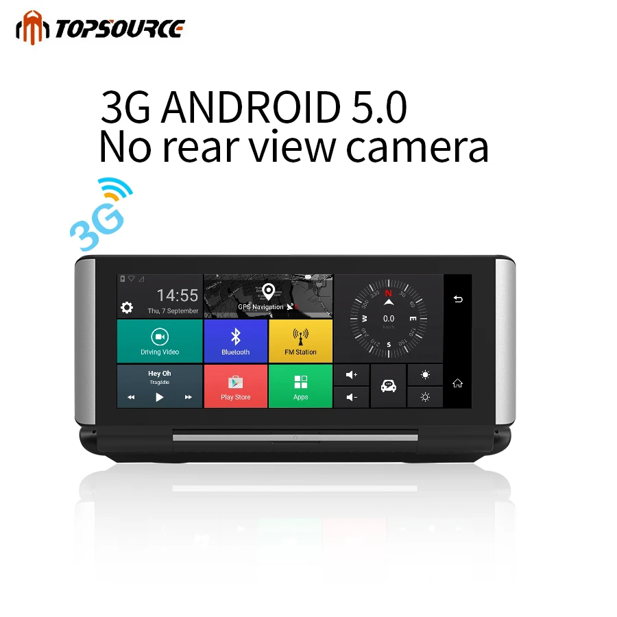 TOPSOURCE Pro Автомобильный видеорегистратор gps 3g/4G 6,8" Android 5,0 Автомобильная камера wifi 1080P видео регистратор dashcam видеорегистратор парковки мониторинг - Название цвета: 3G Without rearCam