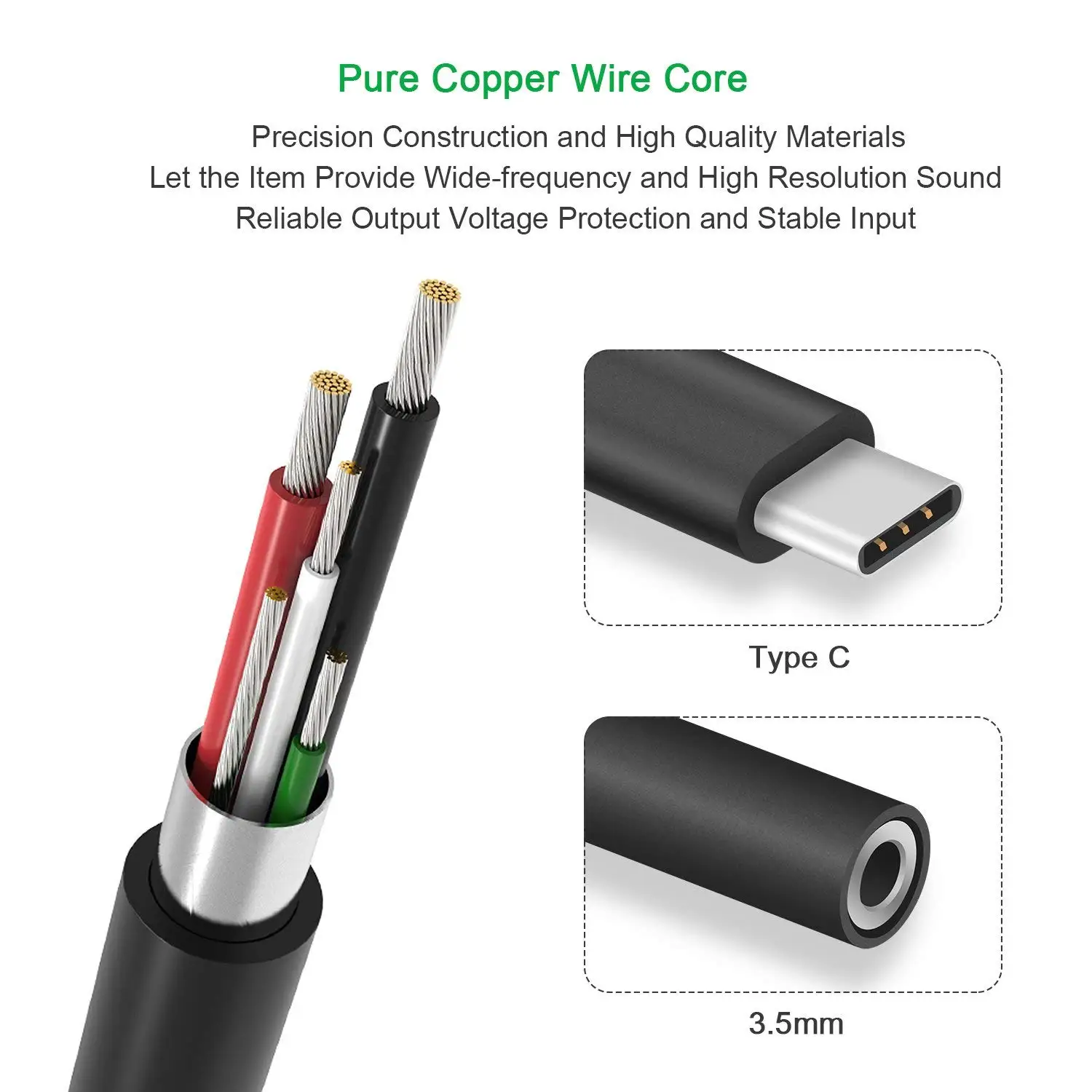 HBUDS usb type C до 3 5 мм адаптер для наушников USB штекер AUX аудио Женский Разъем Xiaomi 6 Mi6 MIX