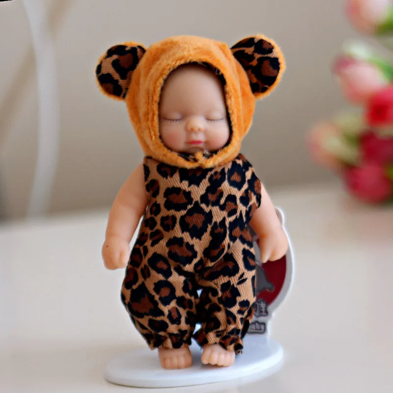 Детские куклы Плюшевые Bjd bebe Кукла реборн брелок игрушка для детей девочки Рождественский подарок ПВХ дети Новорожденные игрушки суставы могут перемещаться - Цвет: Leopard Bear