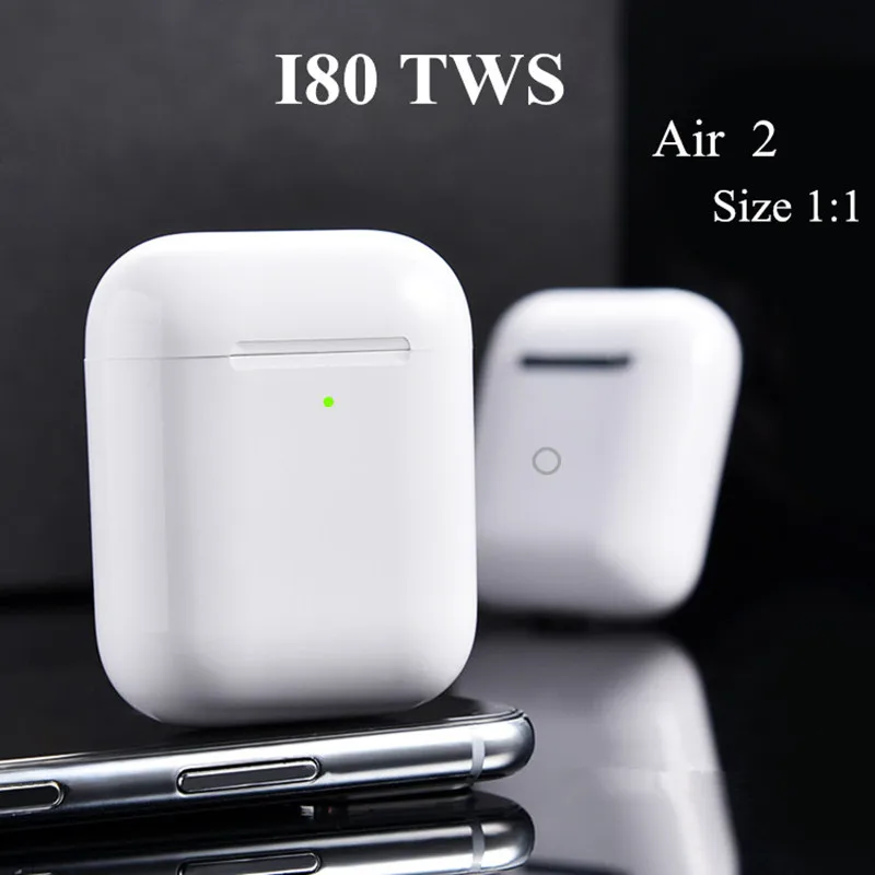 I80 TWS Air2 клонирование; копирование Размеры 1:1 Bluetooth5.0 гарнитура бас Беспроводной зарядки наушники с Pop Up Pk H1 W1 i10 I12 I500 I1000 TWS