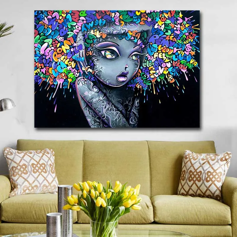 GOODECOR абстрактная картина на стену красивая девушка холсте Живопись для гостиной