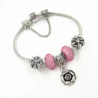 glass beads crown bracelet flowers diy snake bone beads bracelet female fashion jewelry accessories wholesalegsjh116