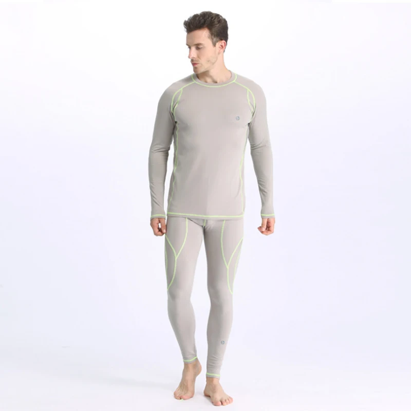 Men Gray Зимнее уличное спортивное термобелье для мужчин, кальсоны для женщин, быстросохнущие велосипедные базовые слои для катания на лыжах/верховой езды/альпинизма - Цвет: Men Gray