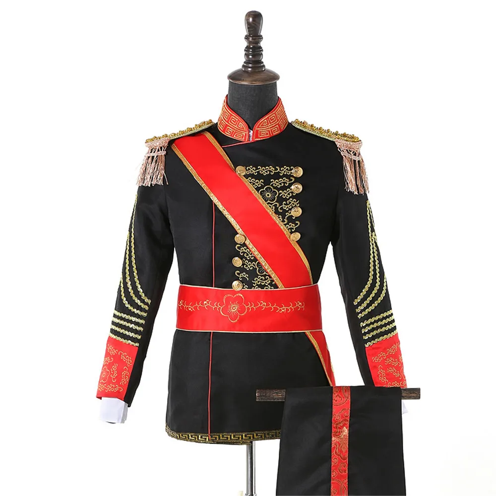 

European Court Prince Costumes 18s Renaissance General Cosplay Vintage Honor Guard Dress Embroidery Epaulets Men's Uniform