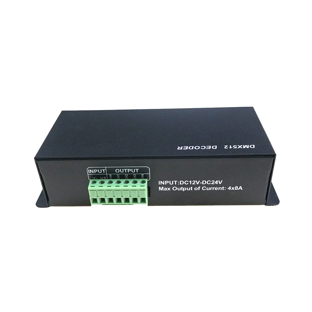 1 шт. 4CH DC12 24V RGBW DMX 512 декодер светодиодный контроллер RGB led DMX512 4 канала * 8A для