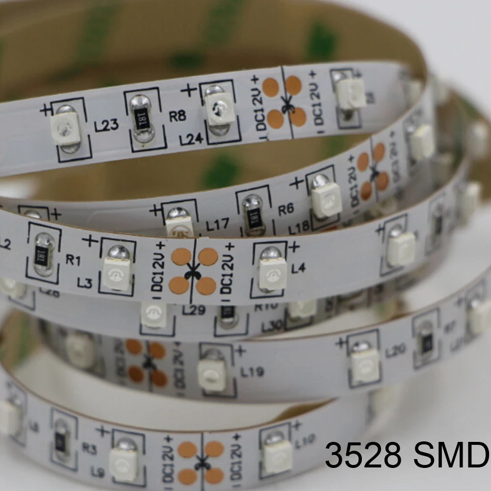 DC12V 5 м водонепроницаемый ультрафиолетовый УФ 395 405nm луч 3528/5050 SMD Светодиодная