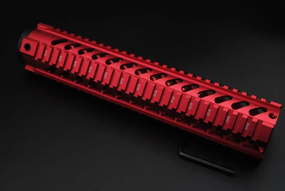 Красный анодированный 7 'ཆ'' 12 ''дюйма длина свободный плавающий Quad Rail