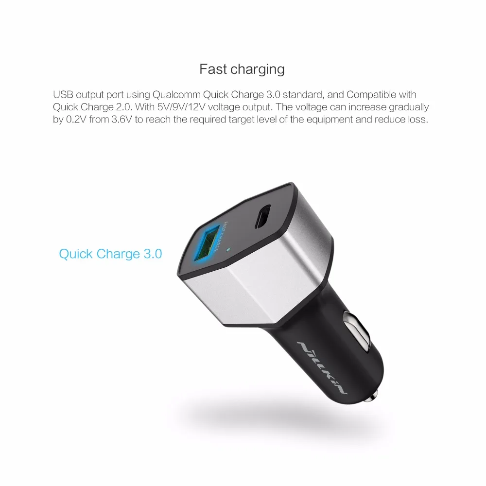 Nillkin 2 порта двойной Переходник USB для зарядки в машине зарядное устройство micro type-C