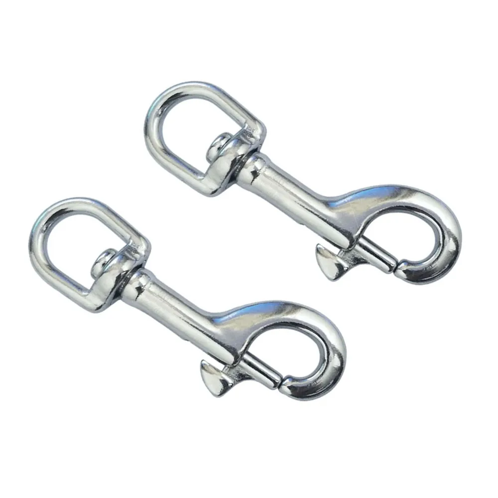 

2Pcs 316 Stainless Steel 80mm Scuba Diving Clips, Swivel Eye Snap Hook Dive Single Ended Swivel Eye Bolt Hook Buckle Dog Clip