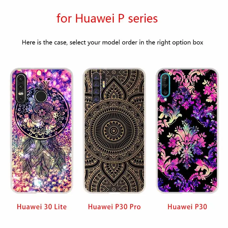 Мягкий чехол для Huawei P40 P30 P20 Pro P10 Lite e Plus P Samrt Z 2020 2019 с цветочным рисунком Мандала