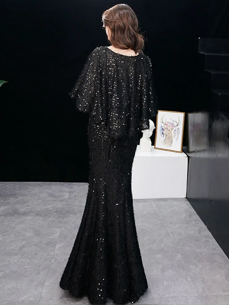 Это Yiiya вечернее платье элегантный короткий рукав Robe De Soiree 0-образным вырезом Для женщин Платья для вечеринок длинные размера плюс тонкое платье для выпускного вечера E578