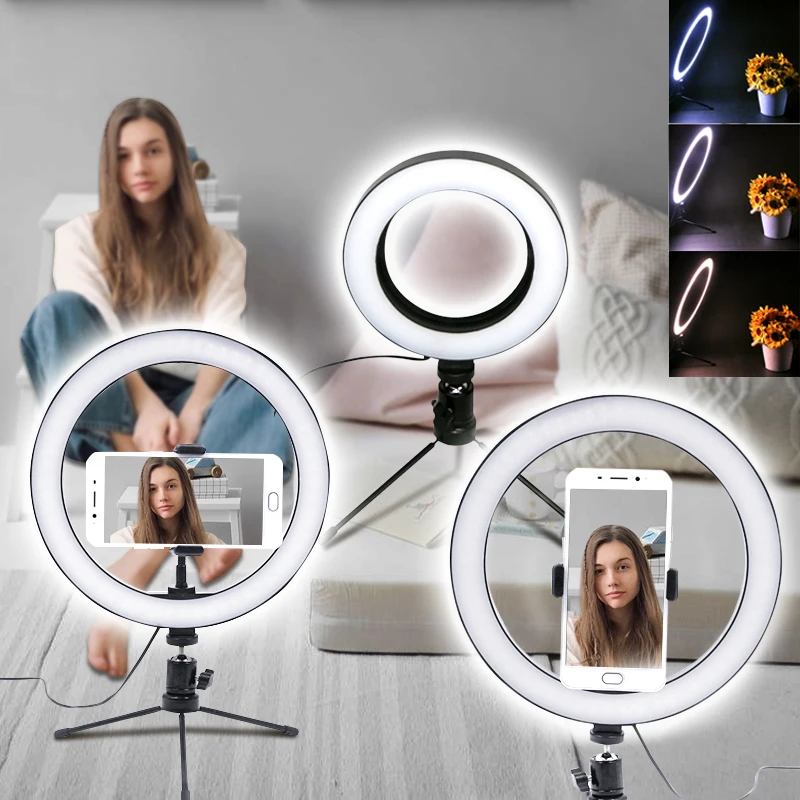 16/26 см светодиодное кольцо для селфи с подсветкой Youtube фотосъемки заполняющее