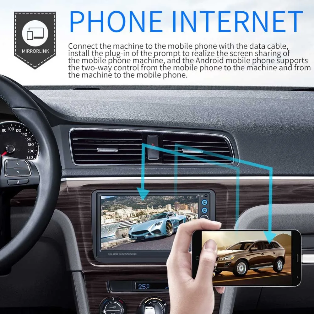 AMPrime 2 Din автомобильный радиоприемник Mp5 мультимедийный плеер 2din 7 &quotBluetooth FM радио