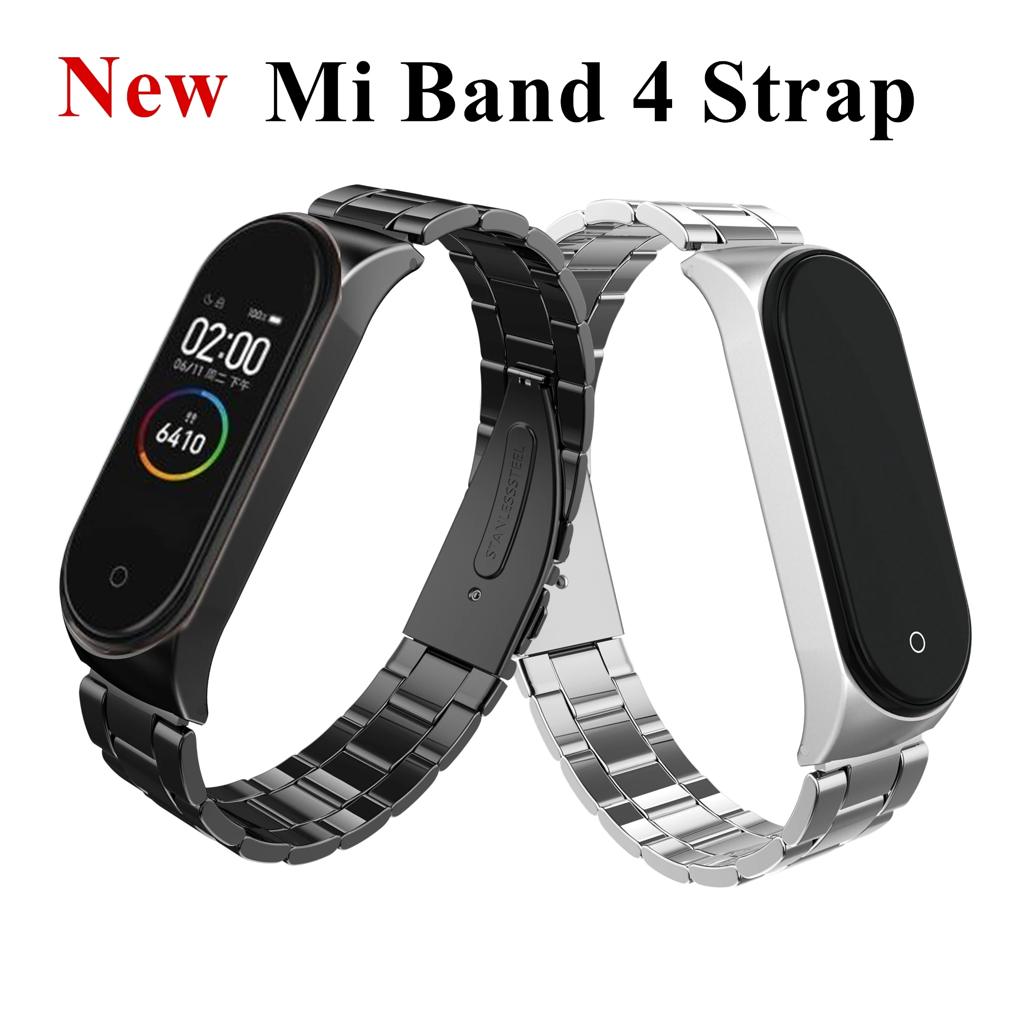 Mi Band 4 ремешок Безвинтовой браслет из нержавеющей стали смарт-браслет my miband