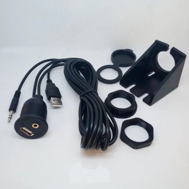 Автомобильный телефон USB и 3 5 мм AUX удлинитель с утопленным креплением 6 футов