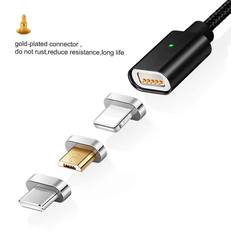 SUPTEC 1 м Магнитный кабель USB для iPhone X 8 7 6 Plus Тип-C &amp Micro зарядное устройство адаптер