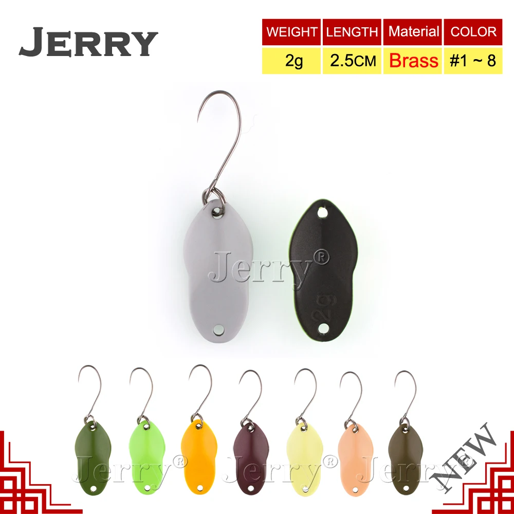 Jerry 2g латунные рыболовные ложки области форели приманки твердая металлическая
