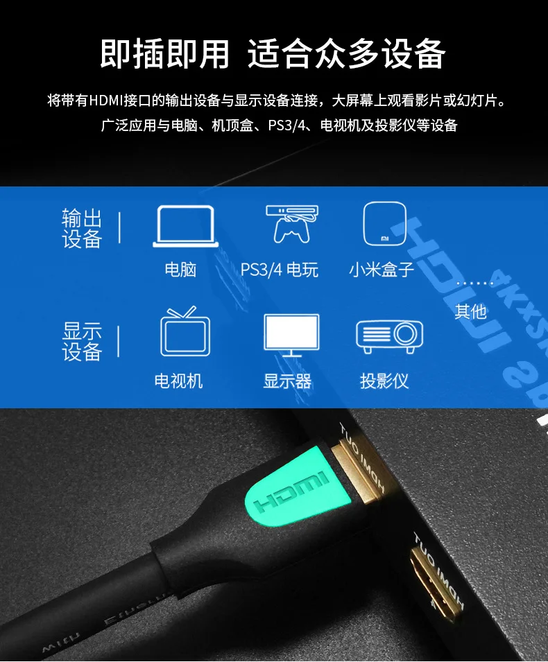 "E ZHOU" EZAC-1546 линия HDMI 2 0 HD 4K передачи данных 3D цифровой кабель ps4 проектор