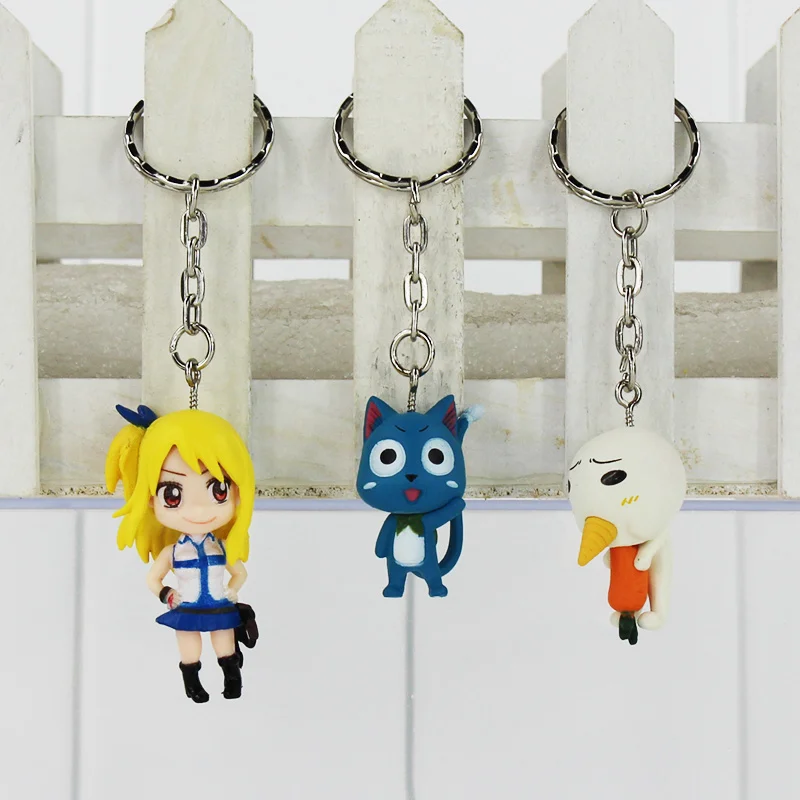 6 шт./лот аниме Фея хвост Фигурки игрушки Natsu Dragneel Люси серый Эрза счастливая ПВХ