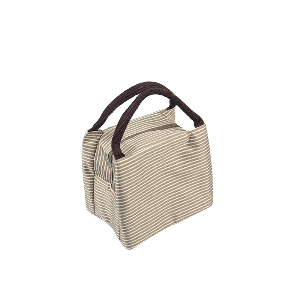 Stripes Lunch Bag for Women Isothermal Bag Packaged Food Thermal Bags Thermo Pouch Kids Lunch Bag Refrigerator Mummy Bag Totes