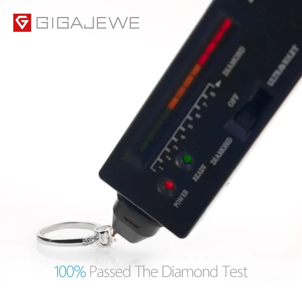 GIGAJEWE Moissanite кольцо 0.5ct VVS1 круглой огранки F цвет Лаборатория алмаз 925 серебряные ювелирные изделия символ любви женщина подружка Ухаживание подарок