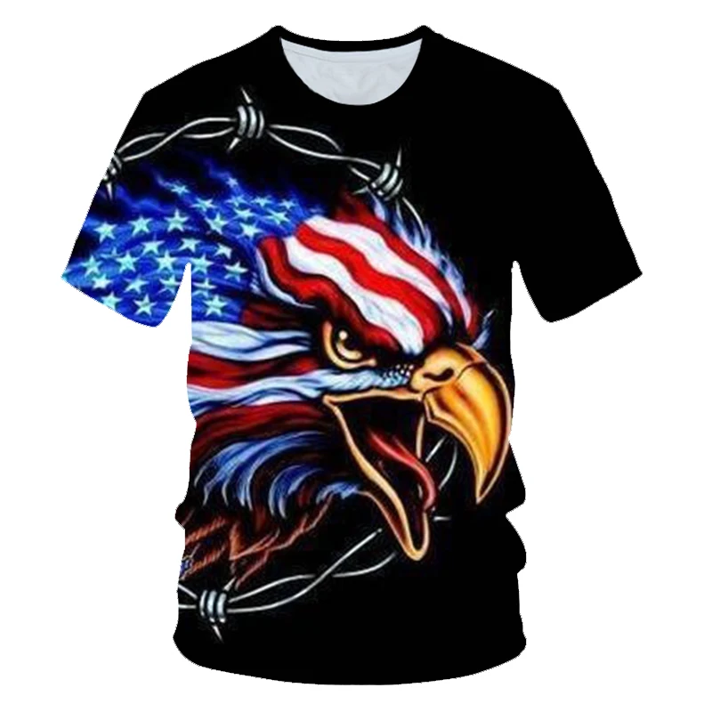Fly Eagle 3D футболка Летняя модная мужская с принтом орла и флага одежда повседневные