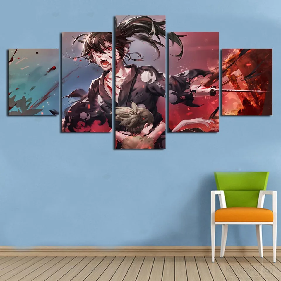 Canvas Wall Artwork HD Print Printing 5 Pieces Dororo Hyakkimaru Anime Poster Home Decorative Modern Living Room Modular Picture | Дом и сад