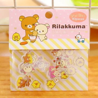 80 шт./упак. DIY Kawaii японский мультфильм ПВХ наклейки Rilakkuma Sentimental Circus наклейка