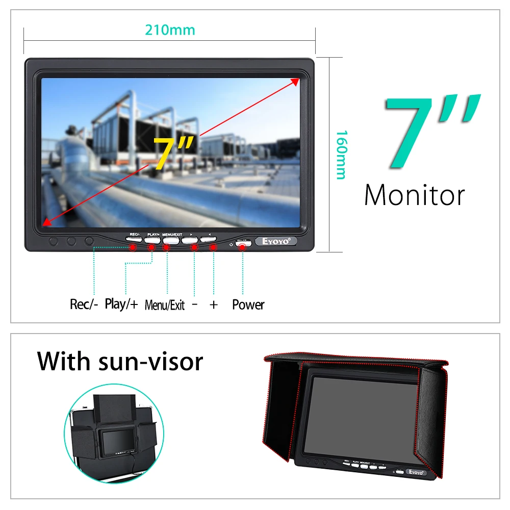 Eyoyo WF92 трубопроводная камера инспекции 23 мм 30 м 7 &quotTFT монитор HD 12 шт. Белый