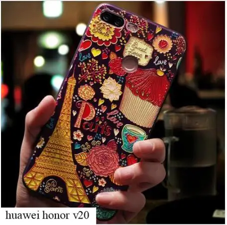 Huawei honor v20 Чехол объемный узор 3D Newdesign Мягкий ТПУ силиконовый чехол для huawei