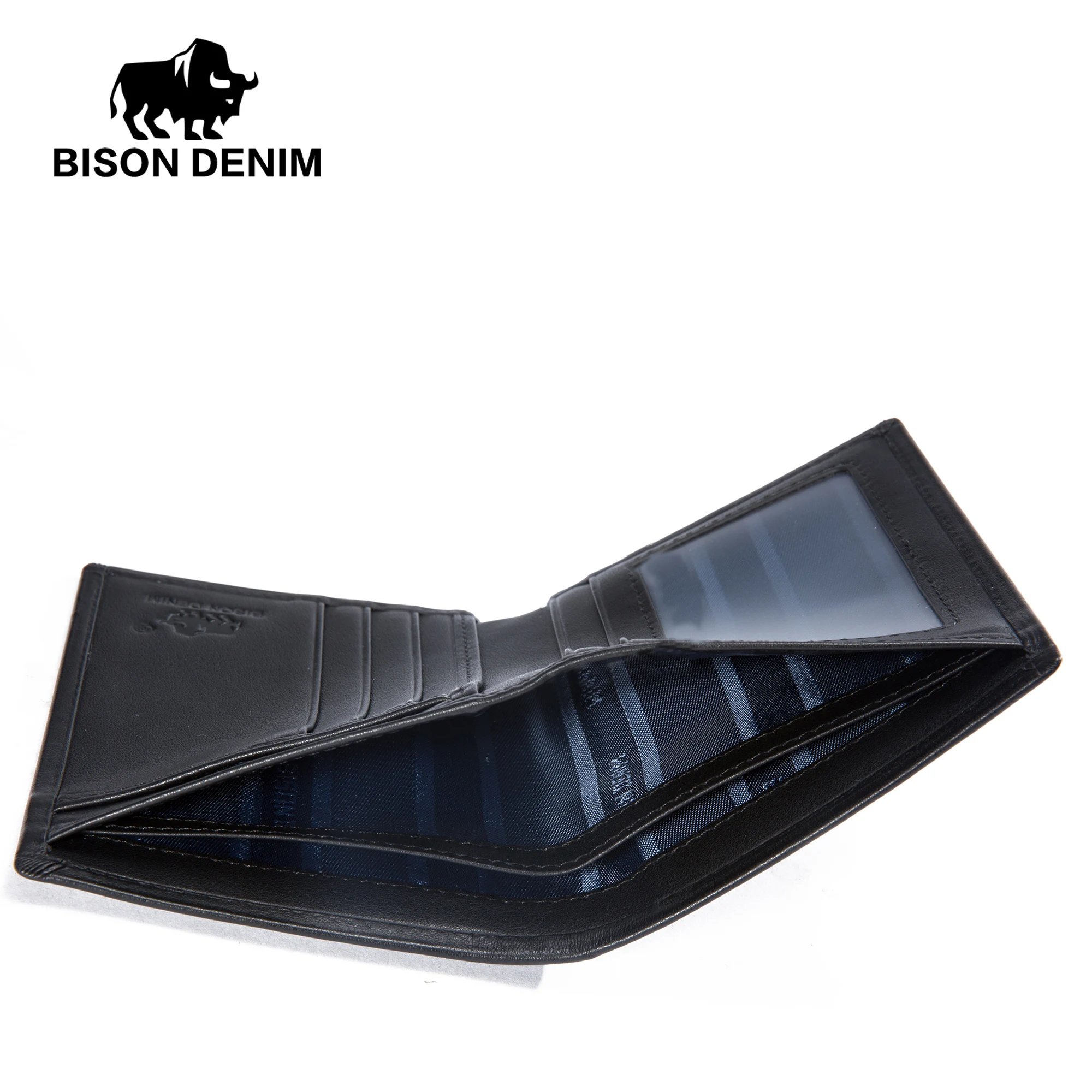 BISON DENIM новинка мужской кошелек из коровьей кожи с отделением для карт денег