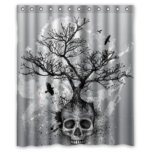 

Creative Skull Tree Black Eagle Shower Curtain 60 x 72 Inches