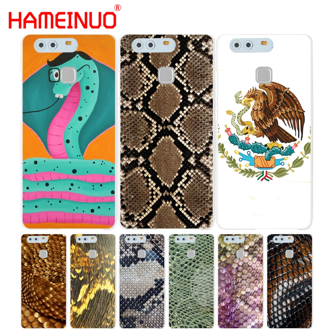 HAMEINUO кожаный чехол со змеиным рисунком для телефона huawei Ascend P7 P8 P9 P10 lite plus G8 G7 honor 5C