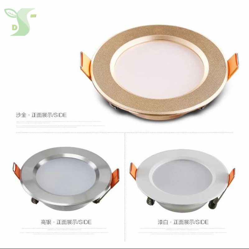 14pcs/lot free shipping 3w/5W led panel lighting Downlight AC85-265V, SMD 5730 3color dimmable Warm /Cool white, indoor lighting