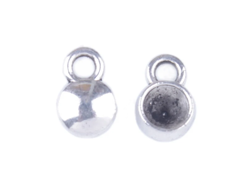 

100PCS Tibetan Silver Color 5mm Rivoli Plain Round Setting Charms A19645