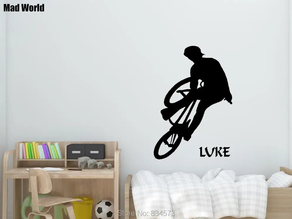 Безумный мир Персонализированные Имя BMX велосипед стены Книги по искусству