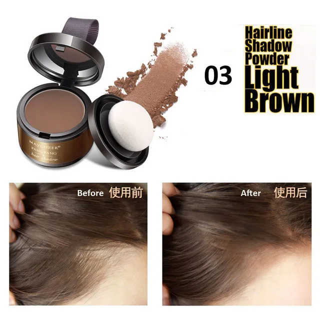 03 light brown MAYCHEER, пушистая пудра для волос, мгновенно черное покрытие для корней волос, естественная мгновенная Линия для волос, тени, пудра, полное покрытие для консилера волос - Цвет: 03 light brown