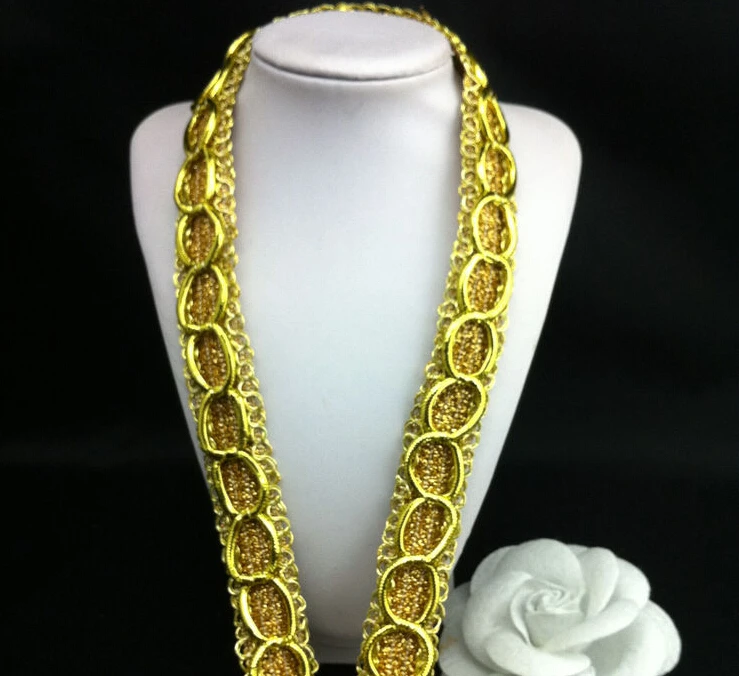 Лента кружевная золотистая/Серебристая/черная/золотистая 10 ярдов 2 5 см 0 98 дюйма