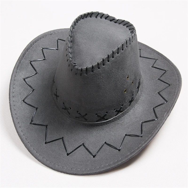 gray Ковбойская шляпа из полиэстера и хлопка, женская кепка s, модные ковбойские шляпы для женщин унисекс, однотонные повседневные Кепка цвета хаки, коричневый, черный, серый, мужская шляпа, ковбойские шляпы - Цвет: gray