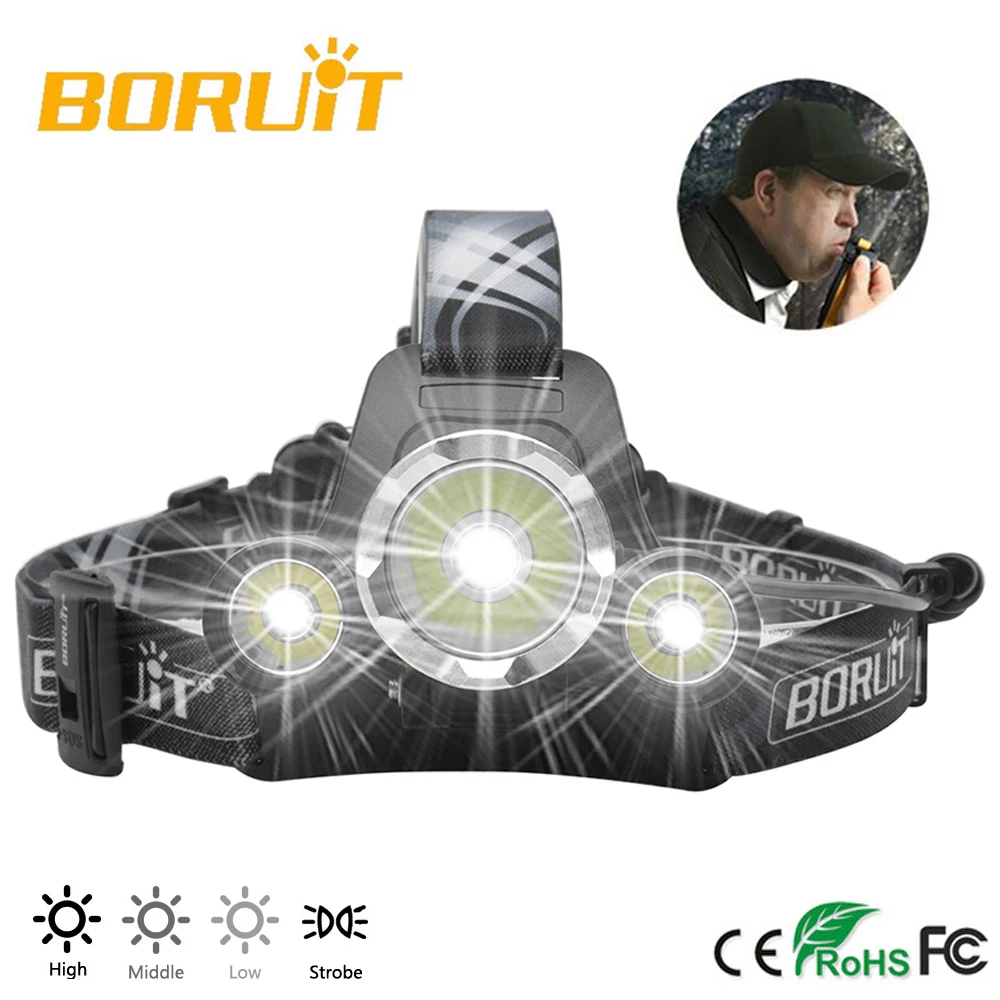 BORUiT светодиодный налобный фонарь RJ 3000 Plus XM L L2 Улучшенсветильник белый свет 4