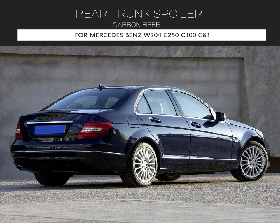 Для Mercedes-Benz W204 C200 C250 C300 C63 AMG Sedan 4 двери 2007-2013 углеродного волокна задний спойлер багажника загрузки губы крыло губы